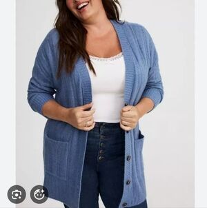 Blue Women's Cardigan Sweater